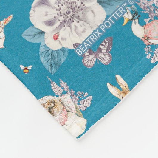 Peter Rabbit | Blauwe tuin Fleece Deken (Hoek)