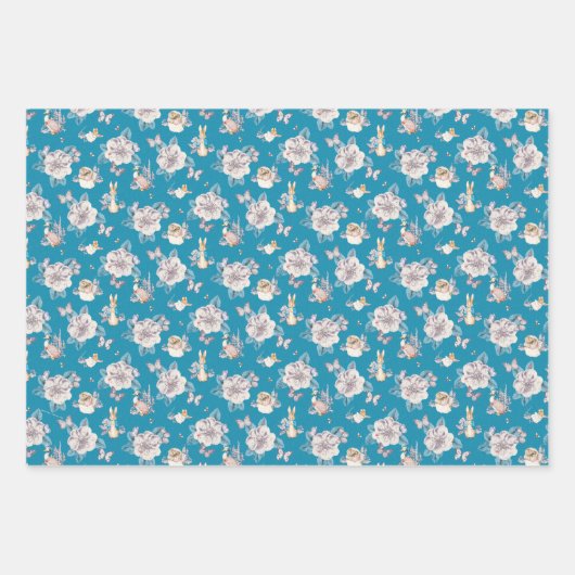 Peter Rabbit | Blauwe tuin Inpakpapier Vel (Voorkant 2)