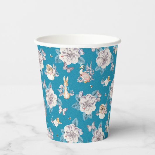 Peter Rabbit | Blauwe tuin Papieren Bekers (Achterkant)