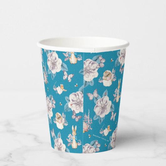 Peter Rabbit | Blauwe tuin Papieren Bekers (Rechts)
