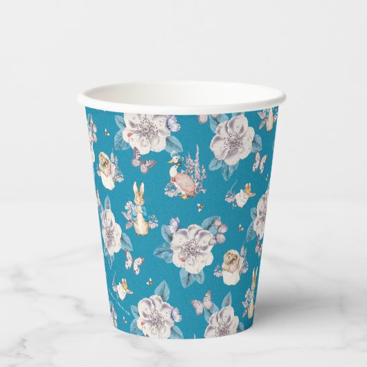 Peter Rabbit | Blauwe tuin Papieren Bekers (Voorkant)