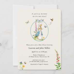  Peter Rabbit Blue Baby Boy Shower Kaart