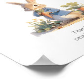 Peter Rabbit Blue Baby shower Favorieten Teken Poster (Hoek)