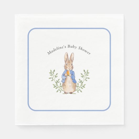 Peter Rabbit Blue  Baby shower Servet (Voorkant)