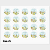 Peter Rabbit Blue Baby's Eerste Verjaardag Ronde Sticker (Vel)