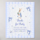 Peter Rabbit Blue Bow Baby Shower Books for Baby Poster (Voorkant)