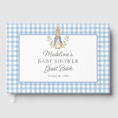 Peter Rabbit Blue Gingham Baby Shower Gastenboek (Voorkant)