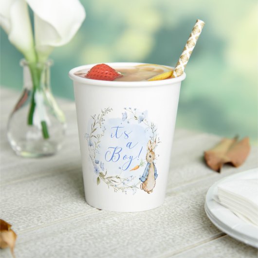 Peter Rabbit Blue Het is een jongen papieren beker (Insitu)