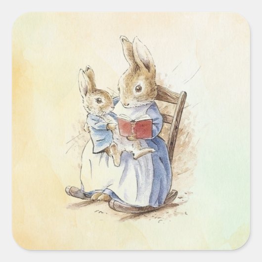 Peter Rabbit (boek) Vierkante Sticker (Voorkant)
