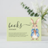 Peter Rabbit Boy Baby shower Boeken voor Baby Informatiekaartje (Staand voorkant)