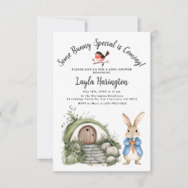 Peter Rabbit Boy Baby shower Forest Burrow Garden Kaart