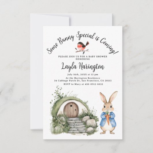 Peter Rabbit Boy Baby shower Forest Burrow Garden Kaart (Voorkant)
