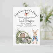 Peter Rabbit Boy Baby shower Forest Burrow Garden Kaart (Staand voorkant)