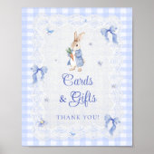 Peter Rabbit Bunny Baby Shower Cards and Gifts Poster (Voorkant)