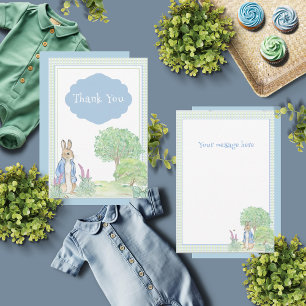Peter Rabbit Bunny Blue Baby shower Bedankkaart