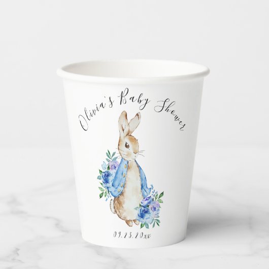 Peter Rabbit Bunny Persoonlijk Baby shower Papieren Bekers (Voorkant)
