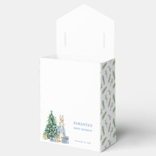 Peter Rabbit Christmas Baby shower Dank u Bedankdoosjes (Geopend)