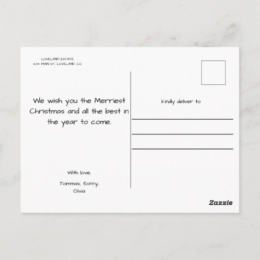 Peter Rabbit Christmas Briefkaart (Achterkant)