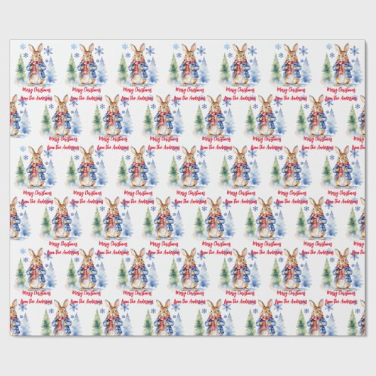 Peter Rabbit Christmas gepersonaliseerd Cadeaupapier (Vlak)