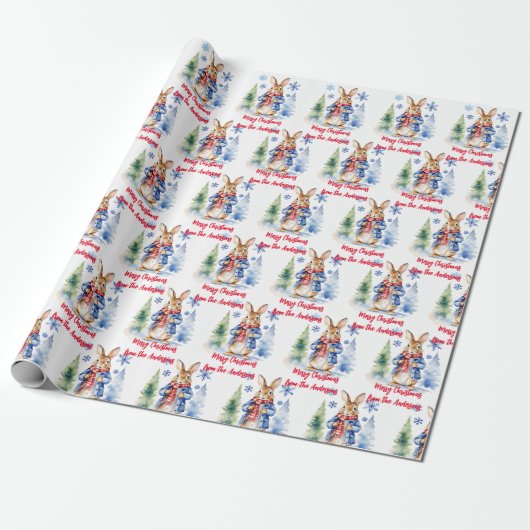 Peter Rabbit Christmas gepersonaliseerd Cadeaupapier (Uitgerold)