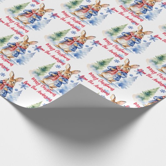 Peter Rabbit Christmas gepersonaliseerd Cadeaupapier (Hoek)