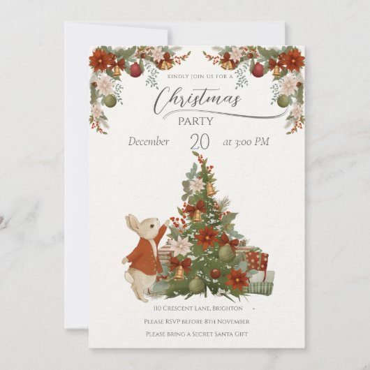 Peter Rabbit Christmas Kaart (Voorkant)