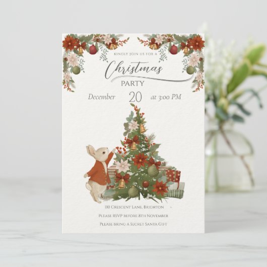 Peter Rabbit Christmas Kaart (Staand voorkant)