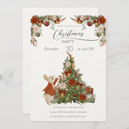 Peter Rabbit Christmas Kaart (Voorkant / Achterkant)