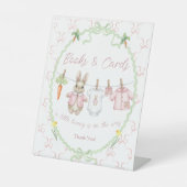 Peter Rabbit Clothesline Baby Shower Books Cards Reclamebord Met Voetstuk (Voorkant)