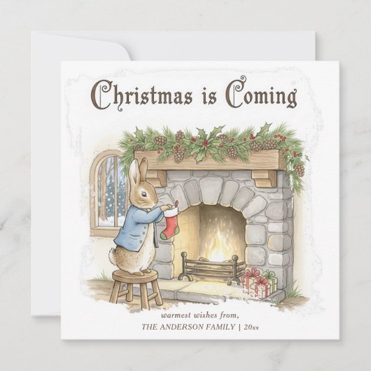Peter Rabbit Cozy Christmas Feestdagenkaart (Voorkant)