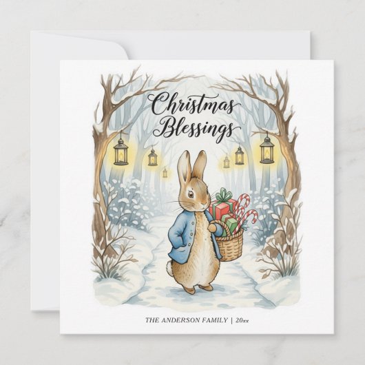 Peter Rabbit Cozy Forest Christmas Feestdagenkaart (Voorkant)