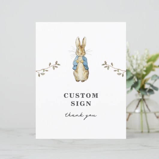 Peter Rabbit Custom Party Sign (Staand voorkant)