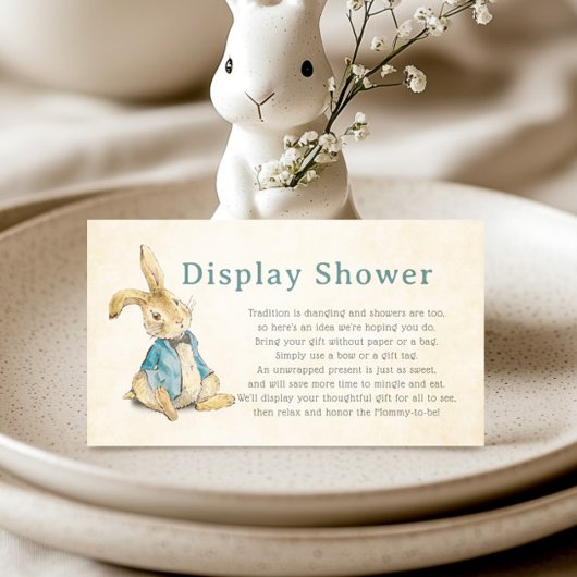  Peter Rabbit Display Douche Baby shower Informatiekaartje