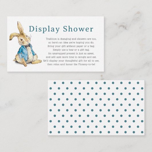 Peter Rabbit Display Douche Boy Baby shower Informatiekaartje (Voorkant / Achterkant)