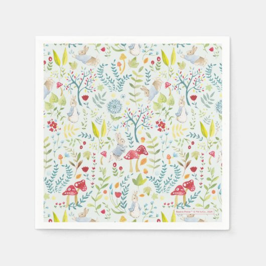 Peter Rabbit | Doorverwezen Waterverf patroon Servet (Voorkant)