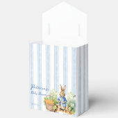 Peter rabbit dusty blue baby shower monogrammed bedankdoosjes (Open)