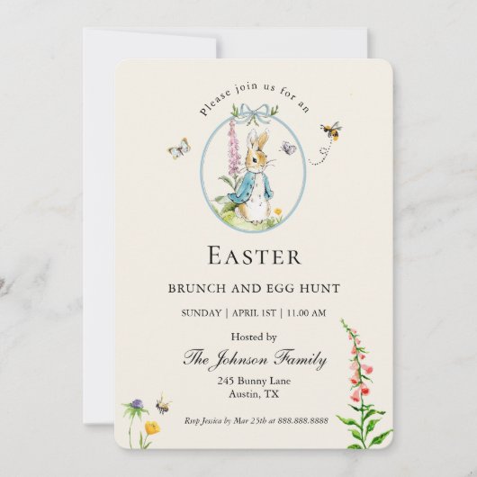  Peter Rabbit Easter brunch Uitnodiging (Voorkant)