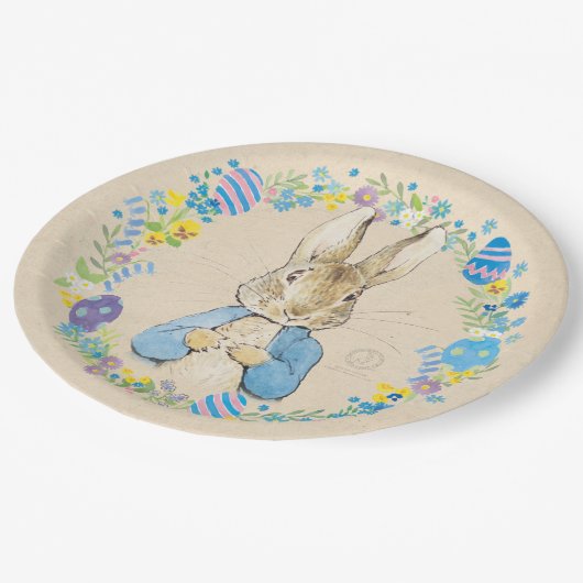 Peter Rabbit Easter Floral Papieren Bordje (Gekanteld)