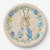Peter Rabbit Easter Floral Papieren Bordje (Voorkant)
