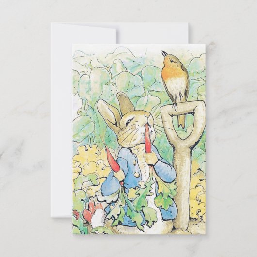“Peter Rabbit Eats a Carrot” by Beatrix Potter Bedankkaart (Voorkant)