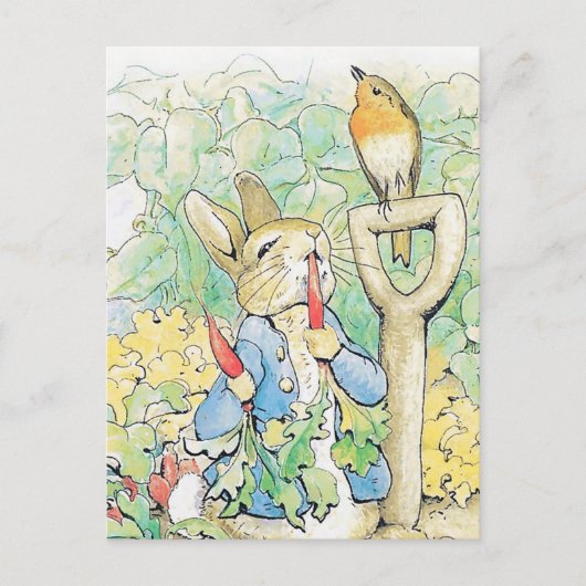 "Peter Rabbit Eats a Carrot" door Beatrix Potter Briefkaart (Voorkant)