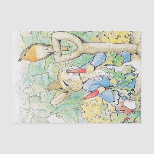 "Peter Rabbit Eats a Carrot" door Beatrix Potter Tissuepapier (Voorkant)