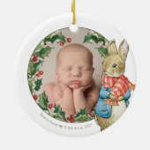 Peter Rabbit | Eerste Kerstmis baby met foto Keramisch Ornament (Achterkant)