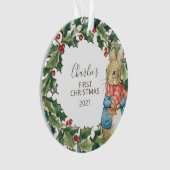 Peter Rabbit | Eerste Kerstmis baby met foto Ornament (voorkant)