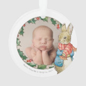 Peter Rabbit | Eerste Kerstmis baby met foto Ornament (achterkant)