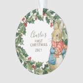 Peter Rabbit | Eerste Kerstmis baby Ornament (voorkant)
