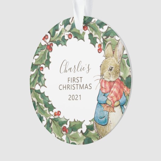 Peter Rabbit | Eerste Kerstmis baby Ornament (voorkant)