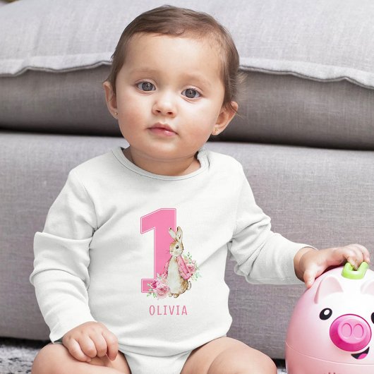 Peter Rabbit eerste verjaardag baby bodysuit