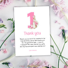 Peter Rabbit | Eerste verjaardag Bedankkaart