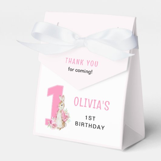 Peter Rabbit | Eerste verjaardag Bedankt Bedankdoosjes (Voorkant Zijde)
